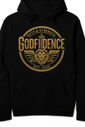 Black Godfidence hoodie with border